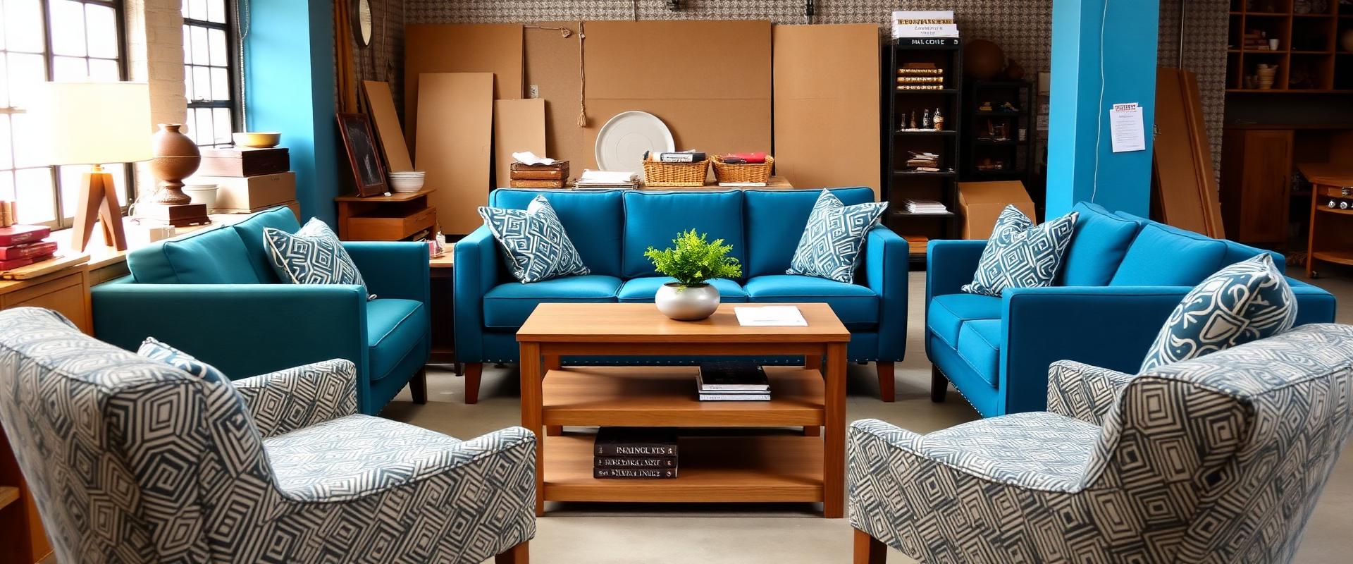 Teal sofa setting
