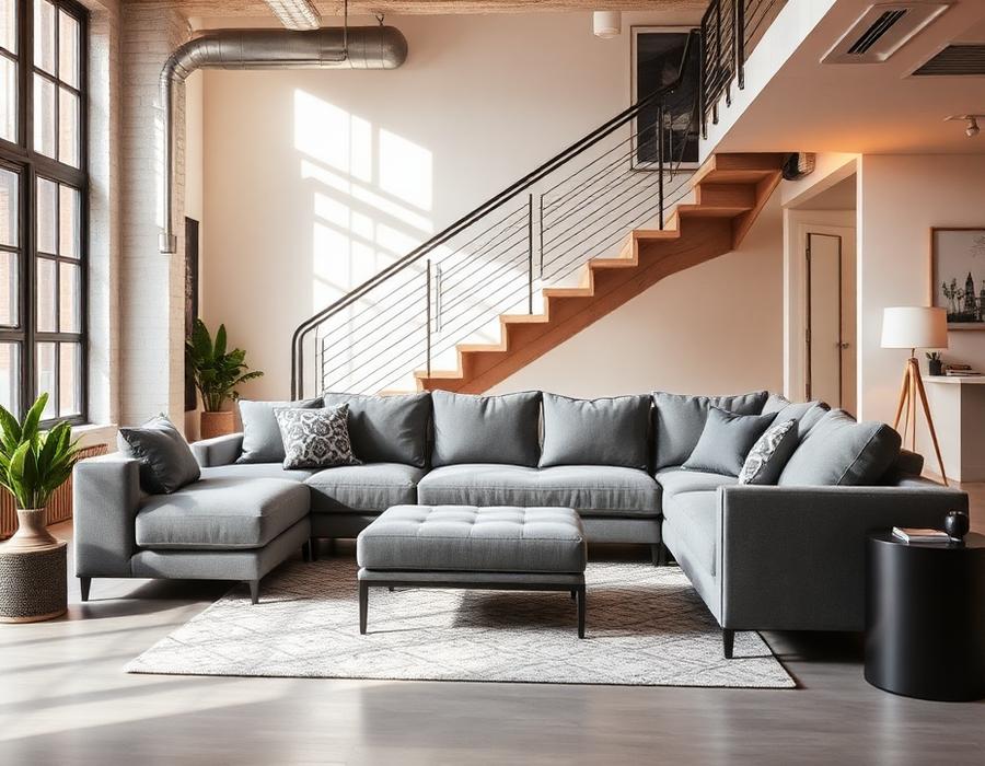Grey sectional sofa